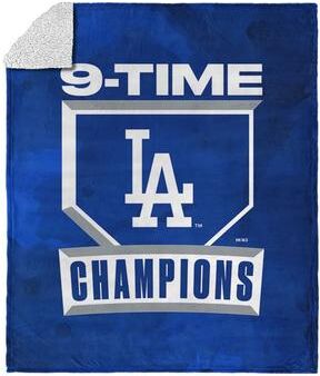 MLB Los Angeles Dodgers 2025 World Series Multi Champ Unleashed Silk Touch Sherpa Throw Blanket