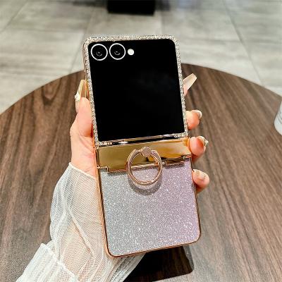 LightInthebox Phone Case For Samsung Galaxy Z Flip 7 Z Flip 7 FE Z Flip 6 Z Flip 5 Z Flip 4 Z Flip 3 Novelty Ring Holder Cartoon Metal ABS