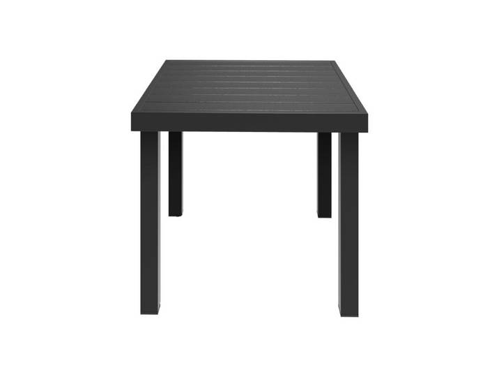 Table Jardin YITAHOME 78x78cm Carrée Extérieur WPC Aluminium Résistante Intempéries Terrasse Pelouse E-Coating Noir