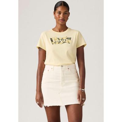 T-Shirt LEVI'S "LSE THE PERFECT TEE", Damen, Gr. M (38), p2_blake brushstroke bw fill rutabaga, Jersey, Obermaterial: 100% Baumwolle, bedruckt, figurumspielend hüftlang, Rundhals, Shirts T-Shirt, mit Logodruck