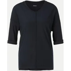 Blusenshirt aus Material-Mix Schwarz 38