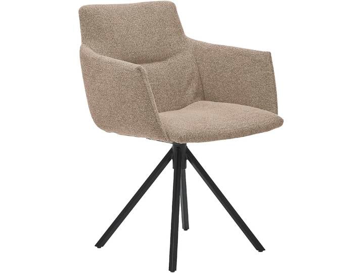 Polsterstuhl, Beige (Sesame), 62x62 cm, Flachgewebe, Drehbar & Mit Armlehne, Musterring