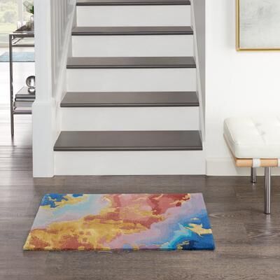 Nourison Prismatic Radiant Carved Modern Abstract Area Rug
