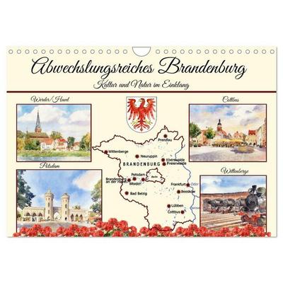 Abwechslungsreiches Brandenburg (Wandkalender 2027 DIN A4 quer), CALVENDO Monatskalender