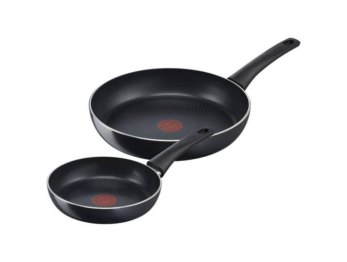 Pfannenset Generous Cook, Schwarz, Metall, 2-teilig, 29x9.5x48.5 cm, backofengeeignet, antihaftbeschichtet, Kochgeschirr, Pfannen, Pfannensets