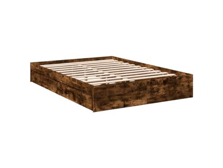 vidaXL Bettgestell mit Schubladen Räuchereiche 140x200cm Holzwerkstoff