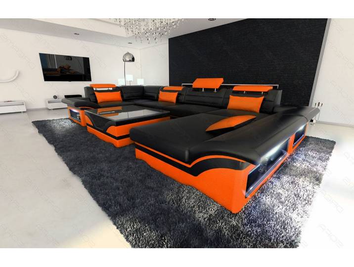 Mini Sofa Enzo U-Form in Leder