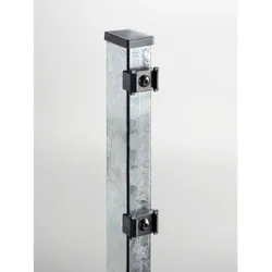 Pfosten Doppelstabmattenzaun mit Klemmplatten verzinkt zum Einbetonieren, 830 mm