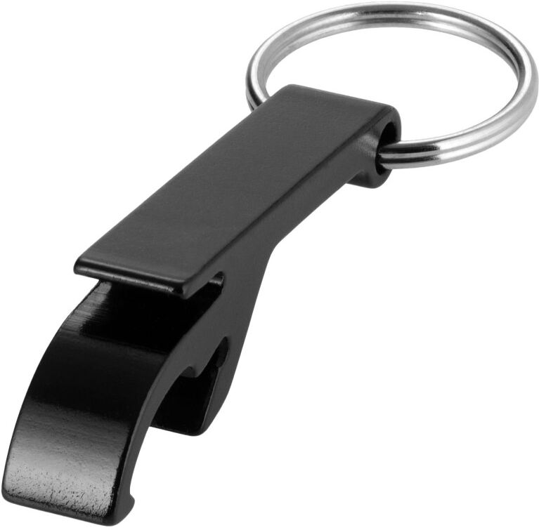 Porte-clés ouvre-bouteille personnalisé en aluminium Tao noir