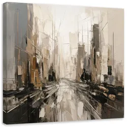 LEINWANDBILD Stadt Abstraktion Beige Stadtlandschaft 30x30cm