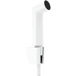 hansgrohe Bidette Handbrause 1-jet S EcoSmart mit Porter S Brausehalter und Brauseschlauch 125cm, 29238700, Farbe: Mattweiß