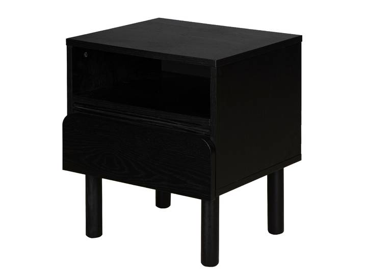 Table de nuit Cammon 48 x 55 x 40cm Noir/Chêne noir