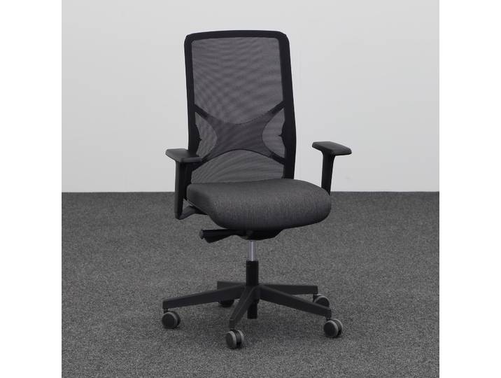 Bürodrehstuhl Narbutas Wind mit 2D Armlehnen, Anthrazit, Neu, Ergonomischer Stuhl - ideal für flexibles Arbeiten