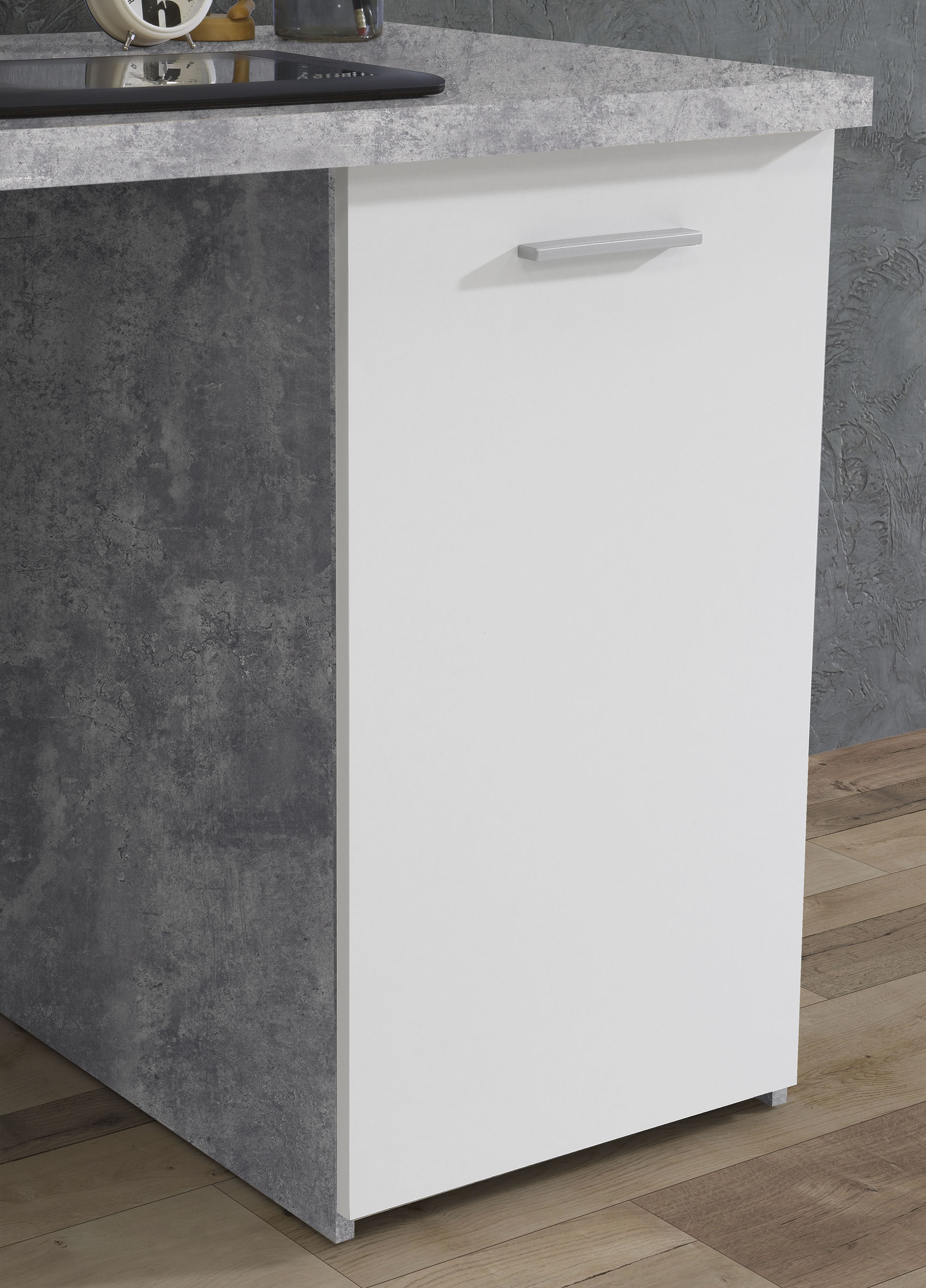 Schreibtisch FORTE "Netta", grau (betonoptik lichtgrau, weiß, betonoptik lichtgrau, betonoptik lichtgrau), B:145cm H:76,3cm T:60cm, Tische, Schreibtisch, Breite 145 cm, mit Schubladen betonoptik lichtgrau, weiß, betonoptik lichtgrau, betonoptik lichtgrau 