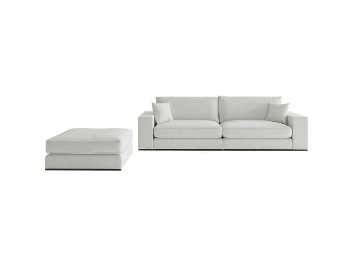 Livetastic Sitzgarnitur, Hellgrau, Metall, 2-teilig, Eiche, massiv, Füllung: Polyester, 278x85x103 cm, Made in EU, Wohnzimmer, Sofas & Couches, Sitzgarnituren