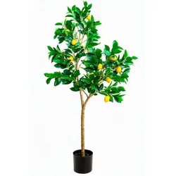 Kunstpflanze Zitronenbaum 160 cm Kunststoff Grün XL (Extra Large)