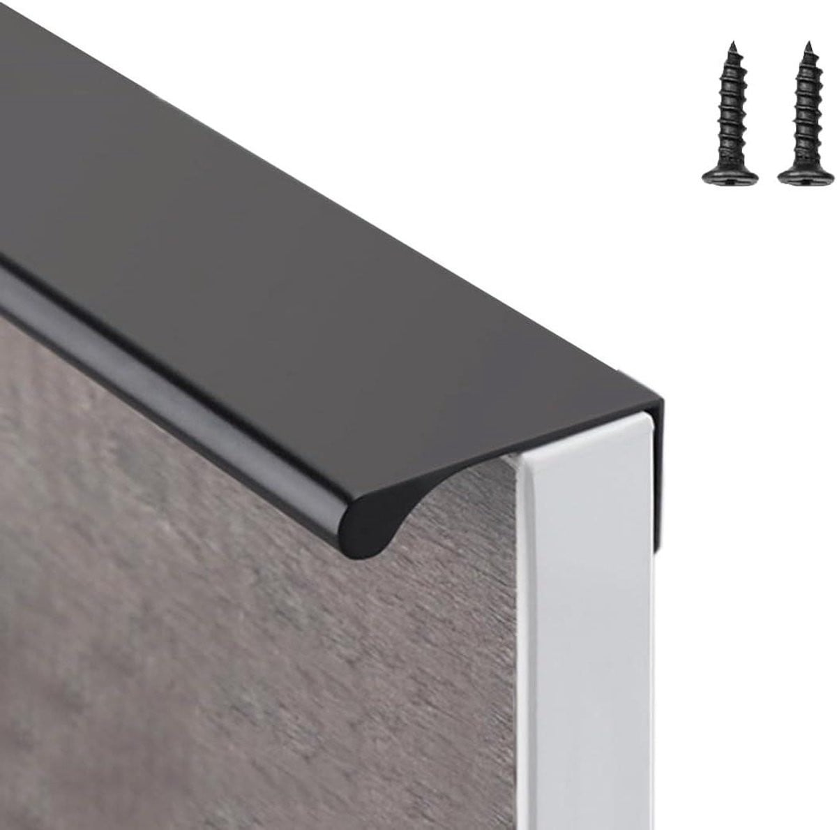 Set van 4 moderne zwarte aluminium verborgen kastgrepen voor meubels, 160 mm