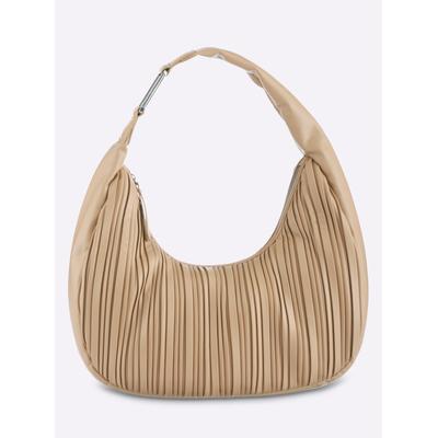 Handtasche HEINE, Damen, Gr. B/H/T: 40cm x 32cm x 14cm, camel, Metall, Viskosemischung, unifarben, Taschen Handtasche