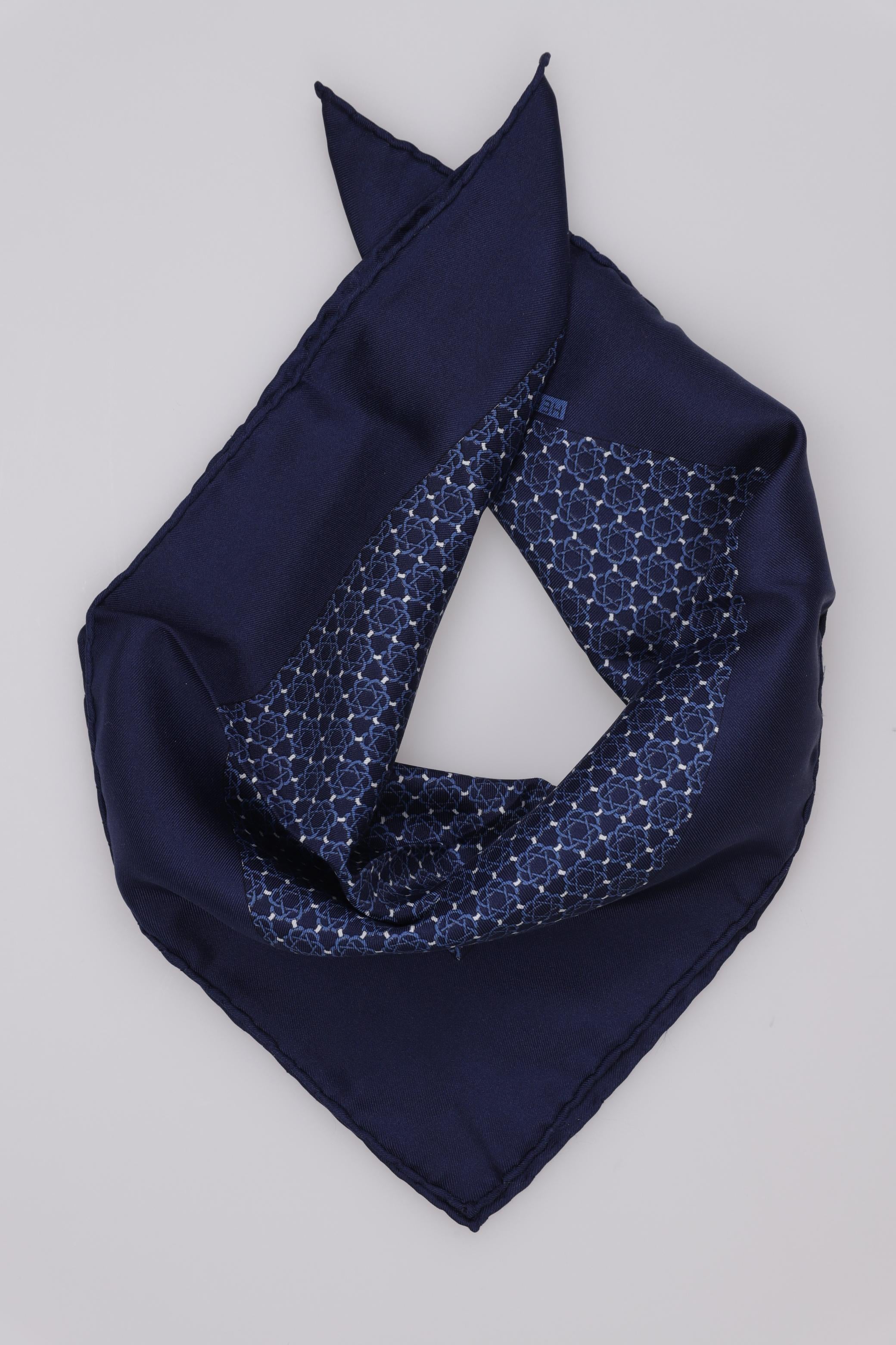 Hermès Damen Schal oder Tuch, Marineblau, Seide - Second Hand