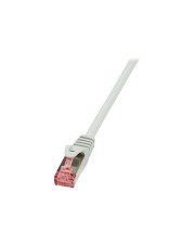 LogiLink PrimeLine Patch-Kabel RJ-45 M 15 m SFTP PiMF CAT 6 gepresst glatt halogenfrei Grau (CQ2102S)
