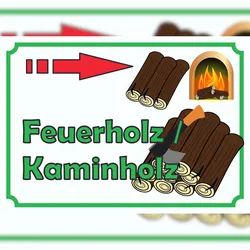 HB-Druck Verkaufsschild Schild Feuerholz rechts A5 (148x210mm)