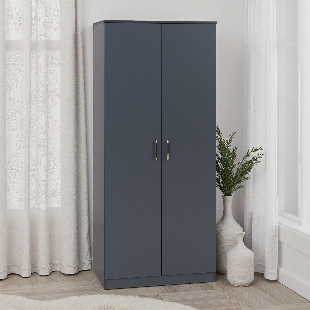 17 Stories Sumrah 2 Door Wardrobe Grey 75cm W X 48cm D