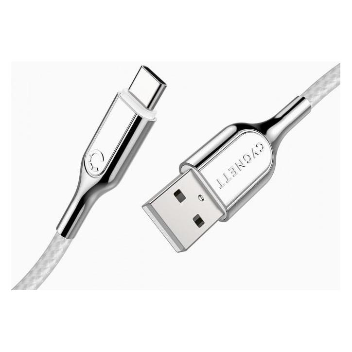 Cygnett Armoured 2.0 USB-C to USB-A (3A/60W) Cable 1M -White (1 m, USB 2.0, 60 W) (CY2697PCUSA)
