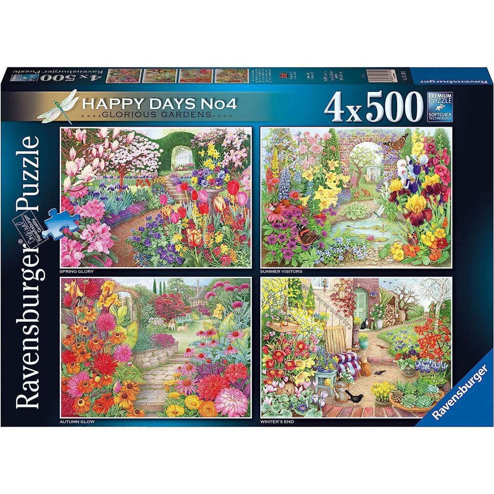 Ravensburger Puzzel Schöne Tuinen met 4 puzzels van 500 stukjes
