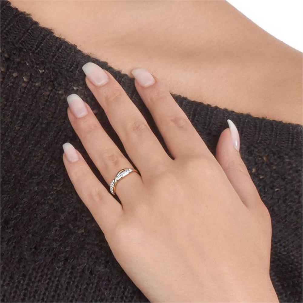 Unique Verschlungener 333er Goldring Zirkonia