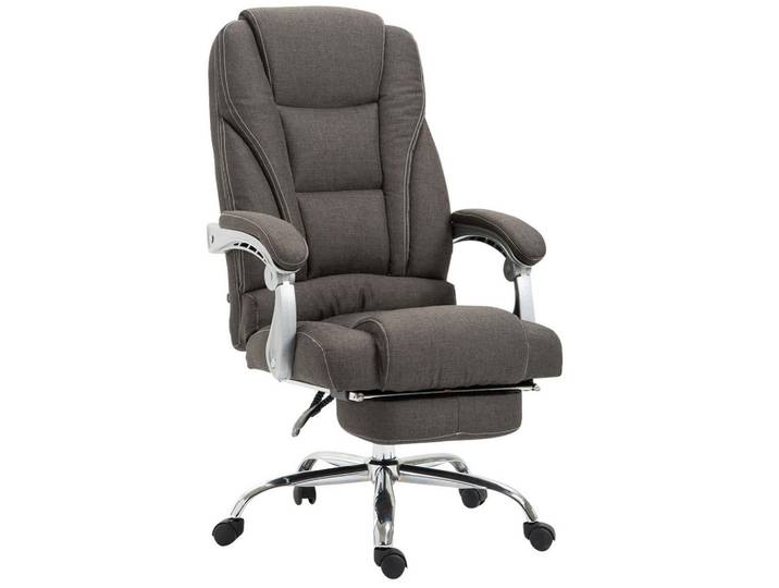 CLP Chefsessel Stoff dunkelgrau, Dunkelgrau, Metall, 68x118x64 cm, Büromöbel, Bürostühle, Chefsessel