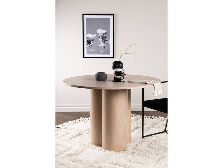 Esstisch VENTURE HOME Olivia, runder Esstisch, Ø 110 cm , braun (weißgewaschen, weißgewaschen), B:110cm H:75cm T:110cm, Tische, Esstisch, Esszimmertisch, MDF, rund, skandinavisch, geschmackvoll