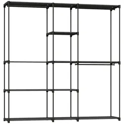 KLEIDERSCHRANK aus Vliesstoff Schwarz