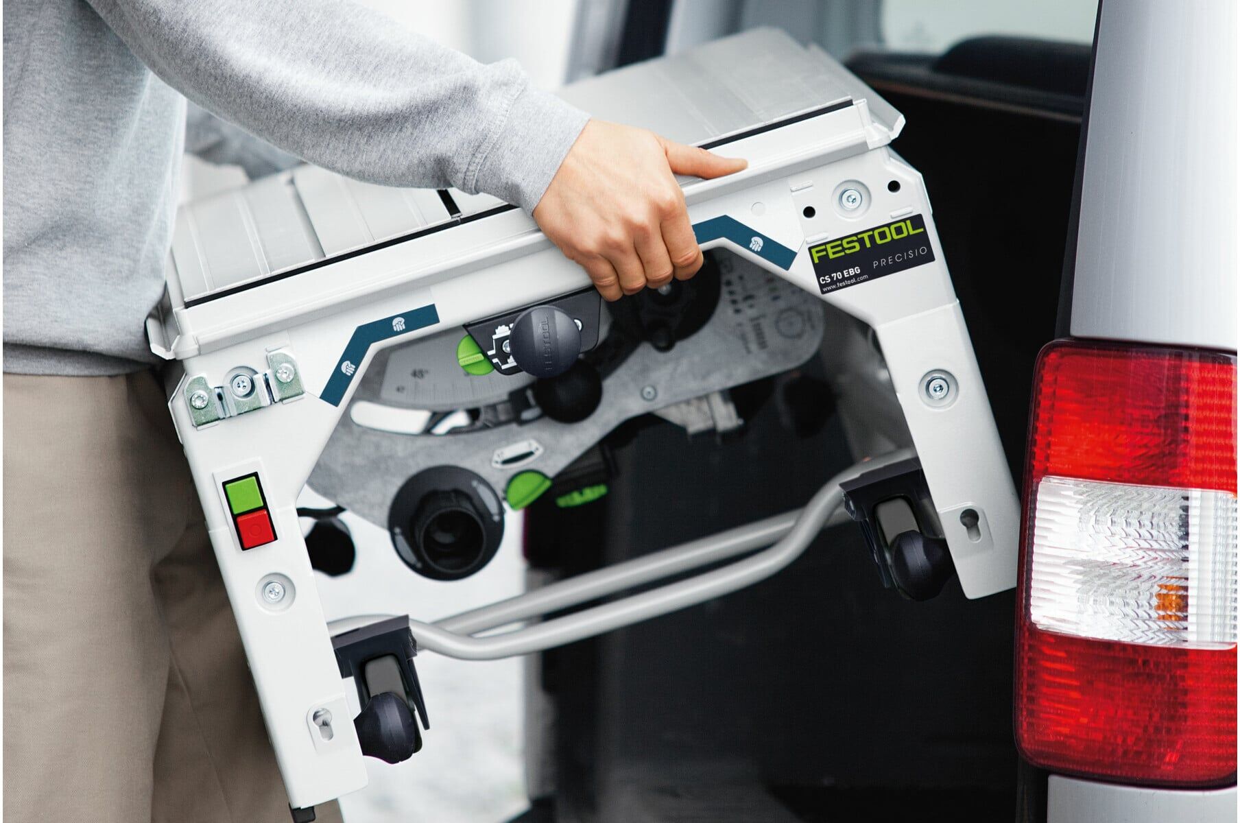 Festool CS 70 EG PRECISIO Tischzugsäge aus Kunststoff und Metall mit Parallelanschlag und Sägeblatt für Holz oder Kunststoff, 1600 Watt - 574778)
