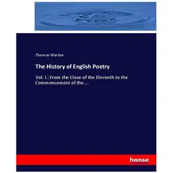 The History of English Poetry, Fachbücher von Thomas Warton