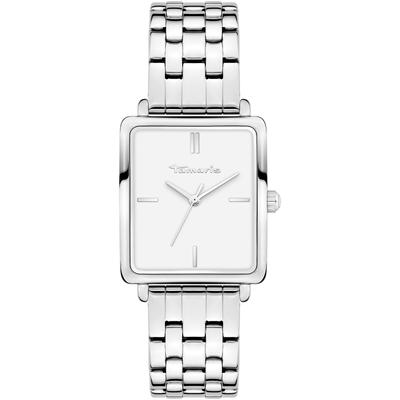 Quarzuhr TAMARIS "TT-0012-MQ", silberfarben, weiß, Armbanduhren, Damen, silberfarben, Quarzuhr, Armbanduhr, Damenuhr, Edelstahlarmband, analog