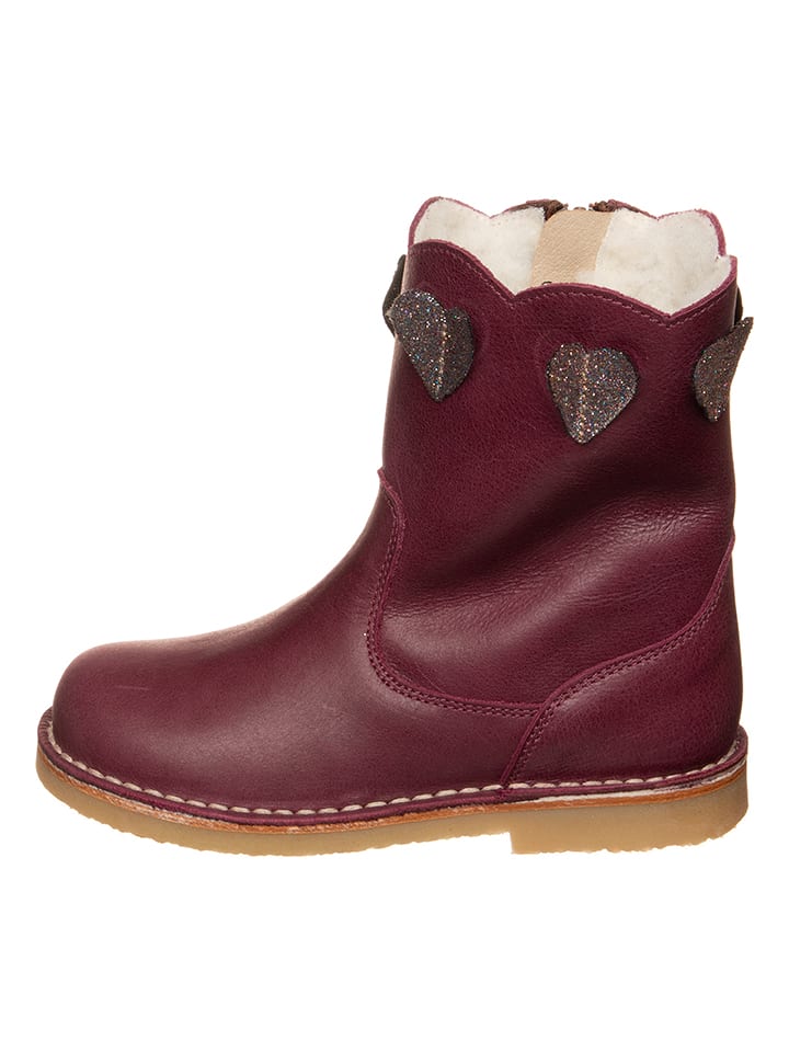 kmins Leder-Boots in Dunkelrot - 37