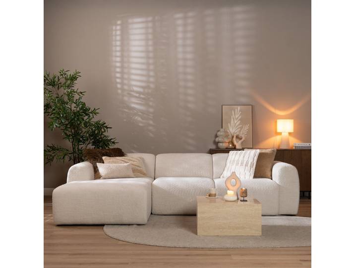 Bronx71 Ecksofa Maine Bouclé off white links