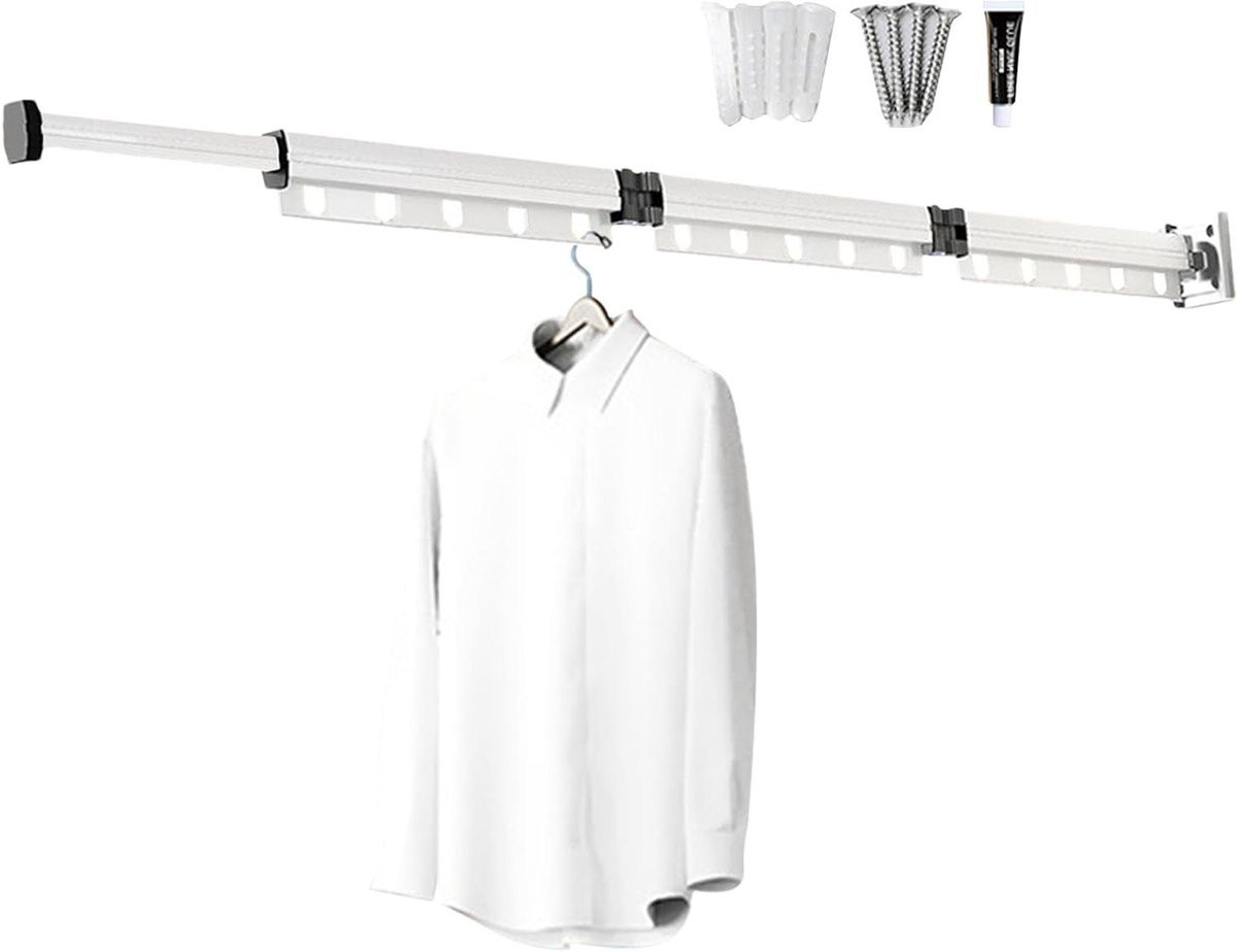 Wit opvouwbaar wandrek voor kleding met 180 graden rotatie