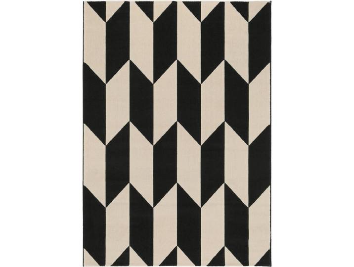 benuta Teppich Dessert Schwarz/Weiß 140/200 cm, Textil, Grafikmuster, Rechteckig, 140x200 cm, wasserabweisend, Teppiche & Böden, Teppich