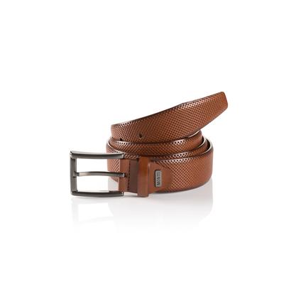 Ledergürtel MONTI "DUBLIN", Herren, Gr. 90, braun (hellbraun), Rindsleder, Strukturmuster, unifarben, Gürtel Ledergürtel, mit Lochstruktur