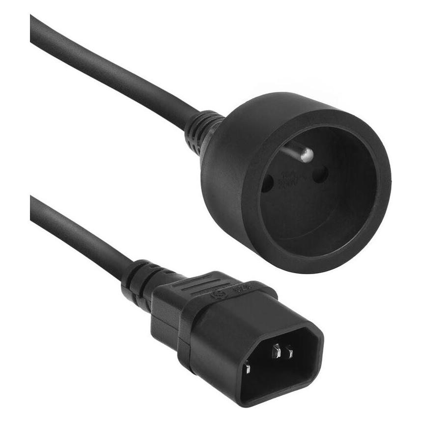ACT Powercord C14 IEC 60320 - Type E female (max. current 10A) black 0.2 m (0.20 m) (AK5385)