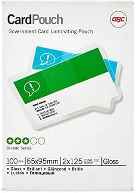GBC Sacos para plastificar 62 x 95mm      Brilhante   2x125 mícrons   100 unidades