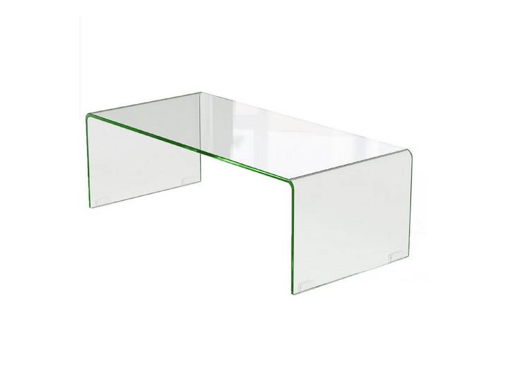 KOMFOTTEU Couchtisch Glas, U-förmiger Wohnzimmertisch, blastbar 30kg