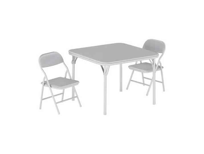 Ensemble table chaises pliantes 3 pièces gris enfants salle manger crèche