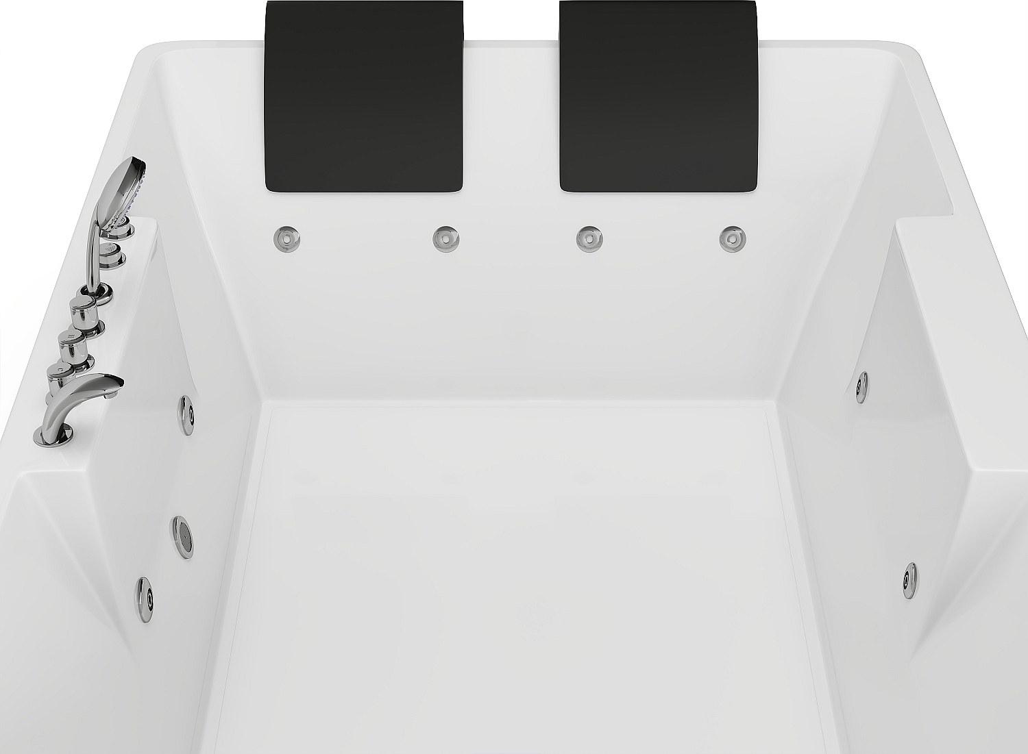 Whirlpool Badewanne - 2 Personen - 515 L - 182 x 122 x 62 cm - Ecke Rechts - THALASSA
