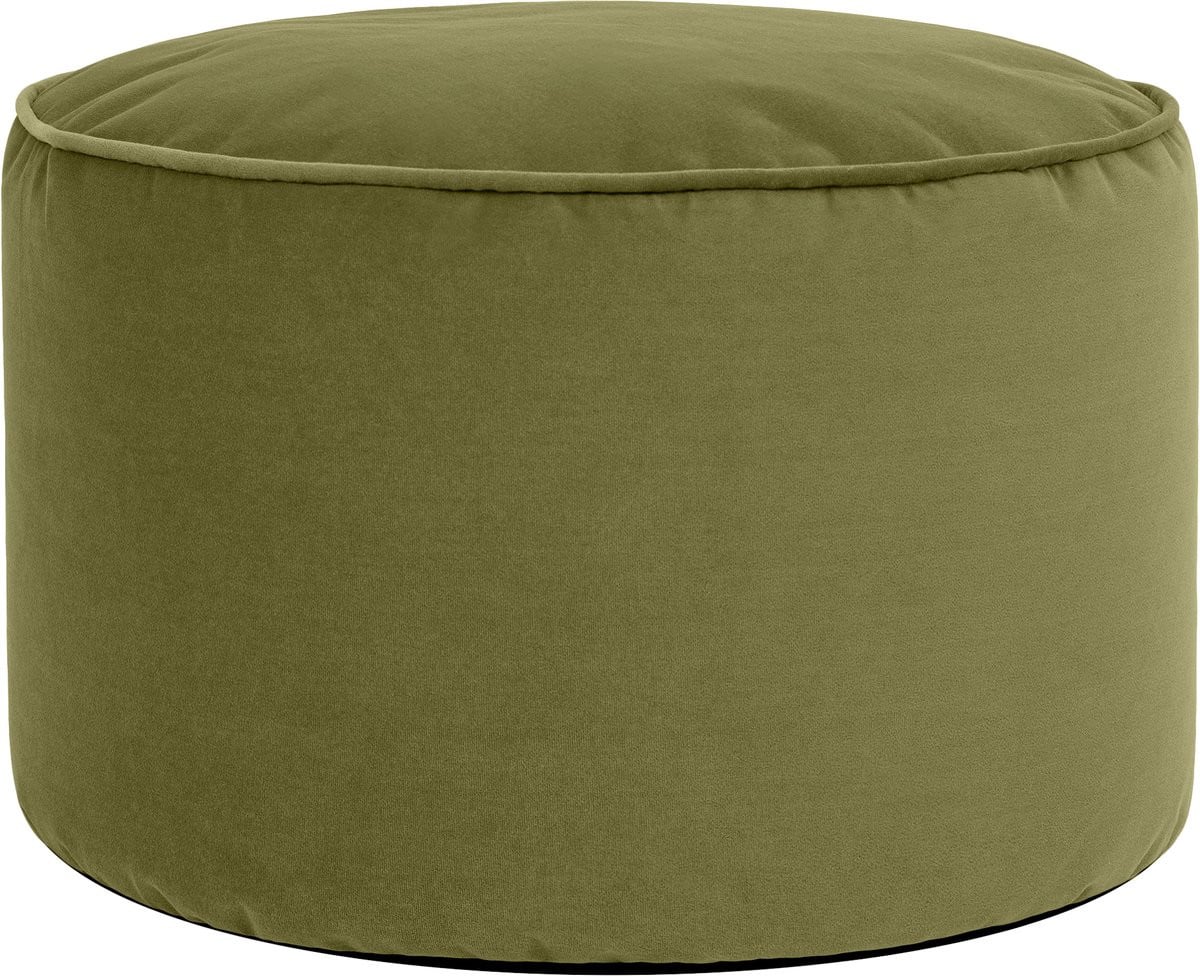 Icon Milano Poef - Ronde Zitzak Hocker - Fluweel - Olijfgroen