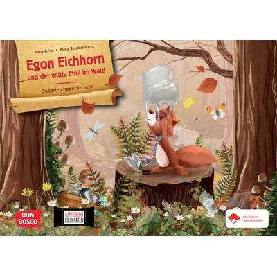 Egon Eichhorn und der wilde Müll im Wald. Kamishibai Bildkartenset, Set von Alina Gries, Don Bosco