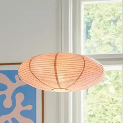 Nordlux Villo 60 moderne Pendelleuchte Schirm shade  Staubrosa Papier retro Design ohne Fassung