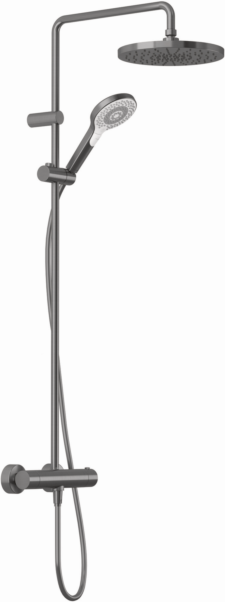 Kludi DIVE Dive X 3S Thermostat-Dual-Shower-System 69067N2-00 mit Handbrause, Kopfbrause Ø 25 cm, Brushed gunmetal PVD