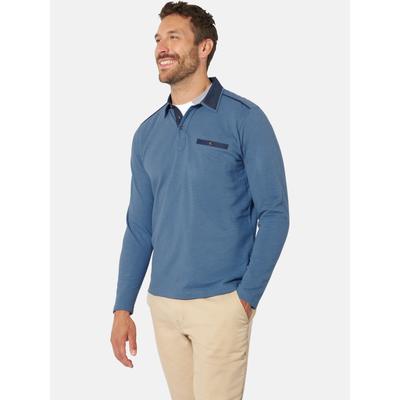 Langarm-Poloshirt BABISTA "Langarm-Poloshirt CARIMI", Herren, Gr. XXL, blau, Obermaterial: 100% Baumwolle CO., Shirts